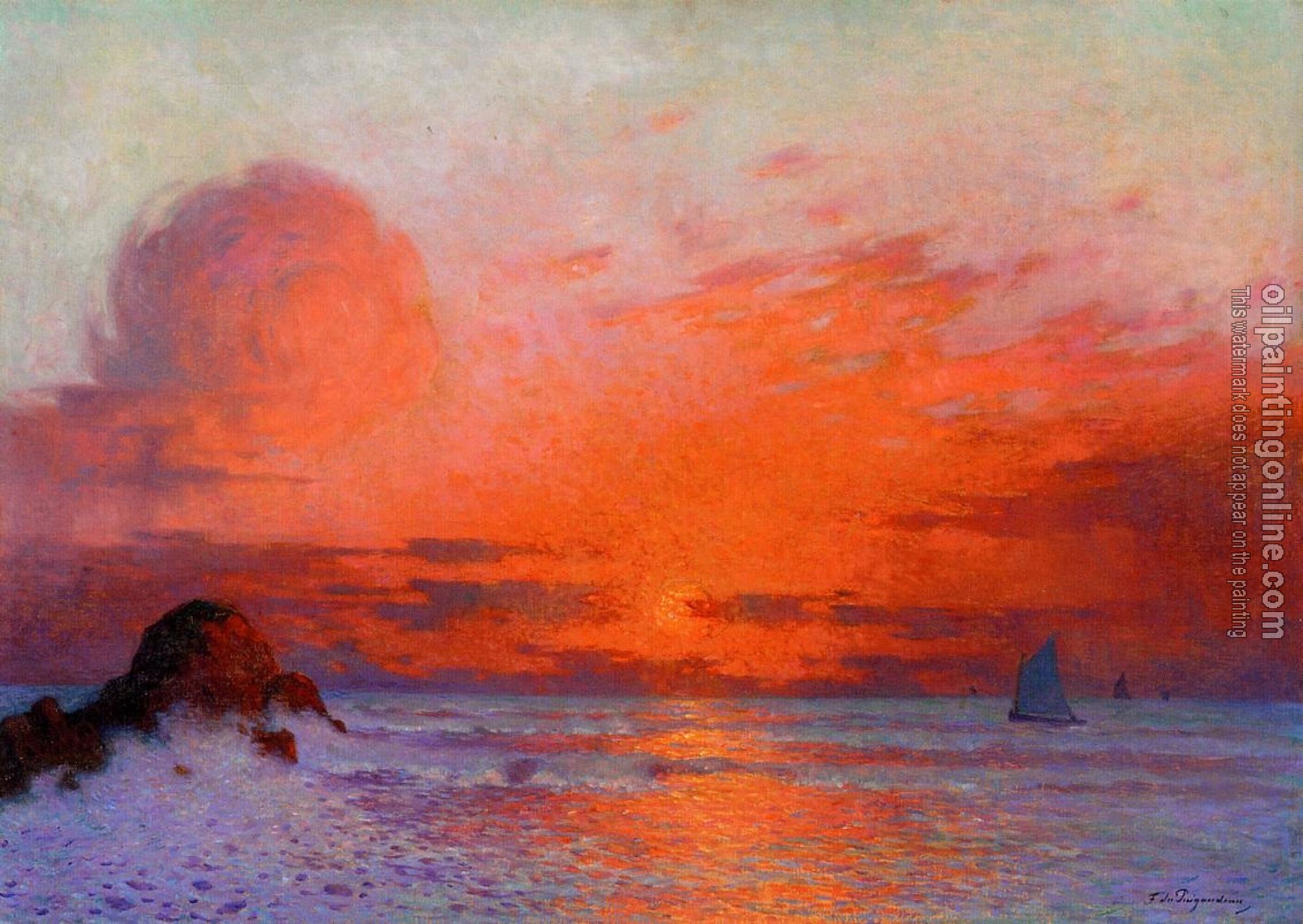 Ferdinand Loyen Du Puigaudeau - Sailboats at Sunset